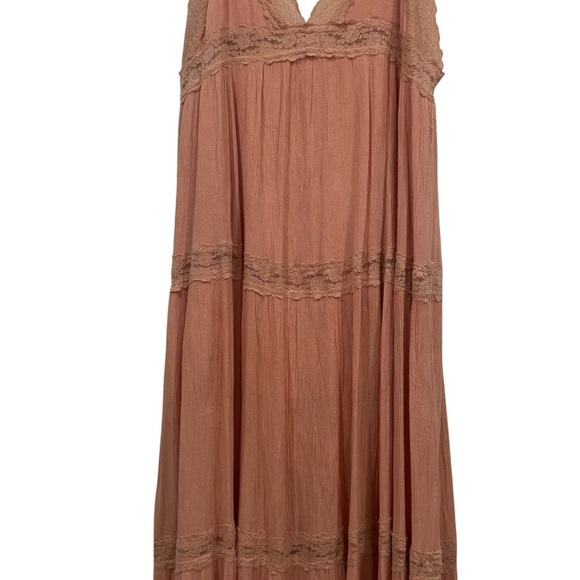 L Love Fairy Ethereal Cottagecore Peasant Bohemian Tiered Gauzy Maxi Dress M - Picture 4 of 12